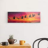 Acrylglas auf Alu-Dibond | Kupferner Himmel mit ziehenden Vögeln (quer)