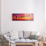 Acrylglas auf Alu-Dibond | Kupferner Himmel mit ziehenden Vögeln (quer)