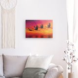 Leinwand - Stärke 2cm | Kupferner Himmel mit ziehenden Vögeln (square)