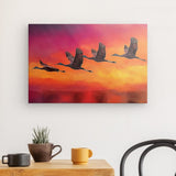 Leinwand - Stärke 4cm | Kupferner Himmel mit ziehenden Vögeln (square)