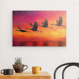 Photoboard / Hartschaum | Kupferner Himmel mit ziehenden Vögeln (square)