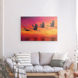 Photoboard / Hartschaum | Kupferner Himmel mit ziehenden Vögeln (square)
