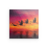 Photoboard / Hartschaum | Kupferner Himmel mit ziehenden Vögeln (square)
