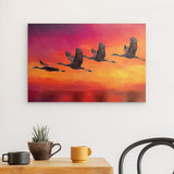 Alu Dibond (matt) | Kupferner Himmel mit ziehenden Vögeln (square)