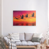 Alu Dibond (matt) | Kupferner Himmel mit ziehenden Vögeln (square)