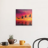 Alu Dibond (matt) | Kupferner Himmel mit ziehenden Vögeln (square)