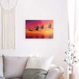 Acrylglas | Kupferner Himmel mit ziehenden Vögeln (square)