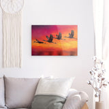 Acrylglas | Kupferner Himmel mit ziehenden Vögeln (square)