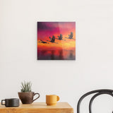 Acrylglas | Kupferner Himmel mit ziehenden Vögeln (square)