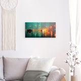 Photoboard / Hartschaum | Stadtlichter Asien im Regen mit Metallic Glow