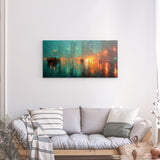Photoboard / Hartschaum | Stadtlichter Asien im Regen mit Metallic Glow