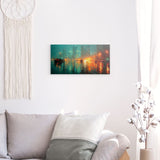 Alu Dibond (matt) | Stadtlichter Asien im Regen mit Metallic Glow