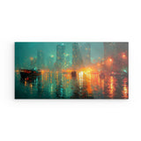 Acrylglas | Stadtlichter Asien im Regen mit Metallic Glow