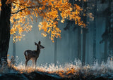 Poster ab 15 EUR | Reh im nebeligen Herbstwald