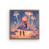 Photoboard (gerahmt) | Märchenhafter Pilzwald mit Mädchen