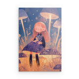 Alu Dibond (matt) | Märchenhafter Pilzwald mit Mädchen