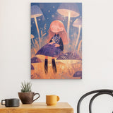 Alu Dibond (matt) | Märchenhafter Pilzwald mit Mädchen