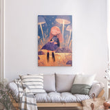 Alu Dibond (matt) | Märchenhafter Pilzwald mit Mädchen