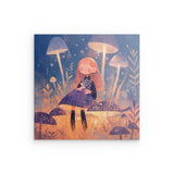 Alu Dibond (matt) | Märchenhafter Pilzwald mit Mädchen