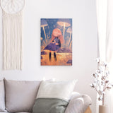 Alu Dibond (matt) | Märchenhafter Pilzwald mit Mädchen