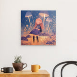 Alu Dibond (matt) | Märchenhafter Pilzwald mit Mädchen