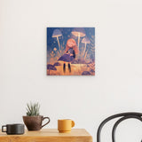 Alu Dibond (matt) | Märchenhafter Pilzwald mit Mädchen