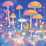 Alu Dibond (glänzend) | Märchenhafter Pilzwald