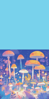 Plüschkissen (Himmelblau) | Märchenhafter Pilzwald