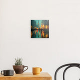 Photoboard / Hartschaum | Stadtlichter London im Regen mit Metallic Glow