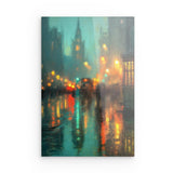 Acrylglas | Stadtlichter London im Regen mit Metallic Glow