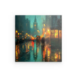 Acrylglas | Stadtlichter London im Regen mit Metallic Glow