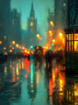 Puzzle | Stadtlichter London im Regen mit Metallic Glow