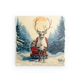 Photoboard / Hartschaum | Bote der Freude - Rentier mit geschenkbeladenem Schlitten