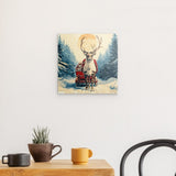 Photoboard / Hartschaum | Bote der Freude - Rentier mit geschenkbeladenem Schlitten