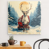 Acrylglas | Bote der Freude - Rentier mit geschenkbeladenem Schlitten