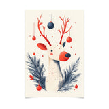 Poster ab 15 EUR | Fröhliches Lächeln im Advent - Minimalistische Rentier-Illustration