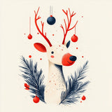 Poster ab 15 EUR | Fröhliches Lächeln im Advent - Minimalistische Rentier-Illustration