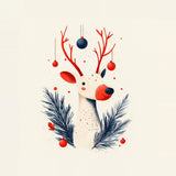 Leinwand - Stärke 2cm | Fröhliches Lächeln im Advent - Minimalistische Rentier-Illustration