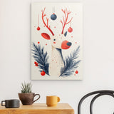 Alu Dibond (matt) | Fröhliches Lächeln im Advent - Minimalistische Rentier-Illustration