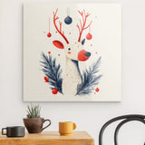 Acrylglas | Fröhliches Lächeln im Advent - Minimalistische Rentier-Illustration