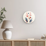 Rundes Wandbild | Fröhliches Lächeln im Advent - Minimalistische Rentier-Illustration