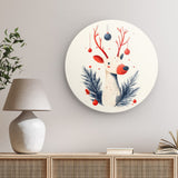 Rundes Wandbild | Fröhliches Lächeln im Advent - Minimalistische Rentier-Illustration