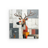 Acrylglas | Wildnis im Mosaik - Abstraktes Hirschbild in geometrischen Farbflächen