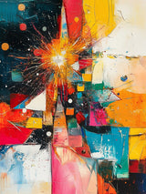 Poster ab 15 EUR | Sternsprung im Farbraum - Abstraktes Weihnachtsbild in leuchtenden Tönen