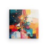 Leinwand - Stärke 2cm | Sternsprung im Farbraum - Abstraktes Weihnachtsbild in leuchtenden Tönen