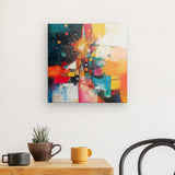 Leinwand - Stärke 2cm | Sternsprung im Farbraum - Abstraktes Weihnachtsbild in leuchtenden Tönen