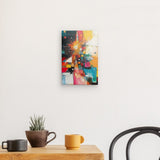 Leinwand - Stärke 2cm | Sternsprung im Farbraum - Abstraktes Weihnachtsbild in leuchtenden Tönen