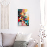 Leinwand - Stärke 2cm | Sternsprung im Farbraum - Abstraktes Weihnachtsbild in leuchtenden Tönen