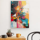 Leinwand - Stärke 2cm | Sternsprung im Farbraum - Abstraktes Weihnachtsbild in leuchtenden Tönen