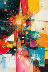 Acrylglas | Sternsprung im Farbraum - Abstraktes Weihnachtsbild in leuchtenden Tönen